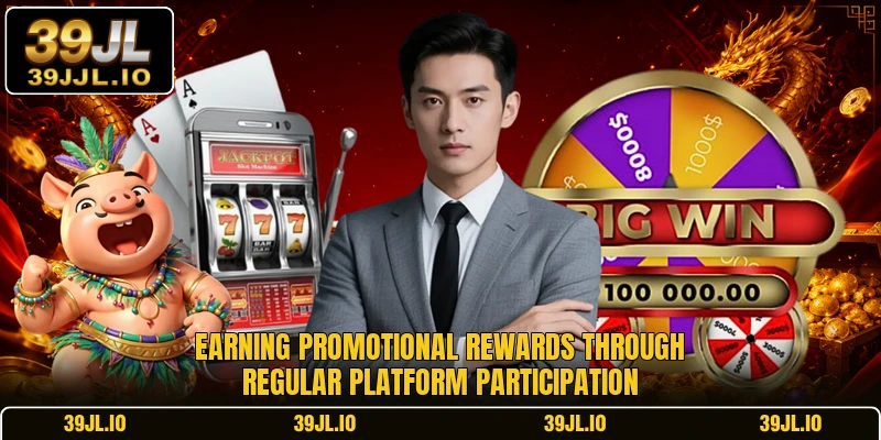 Earning promotional rewards through regular platform participation
