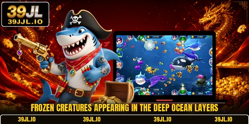 Frozen creatures appearing in the deep ocean layers