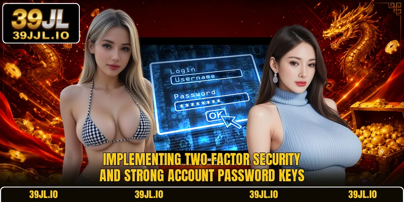 Implementing two factor security and strong account password keys