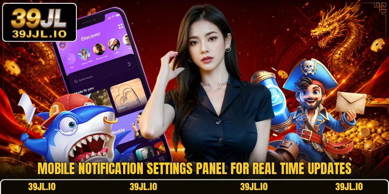 Mobile notification settings panel for real time updates